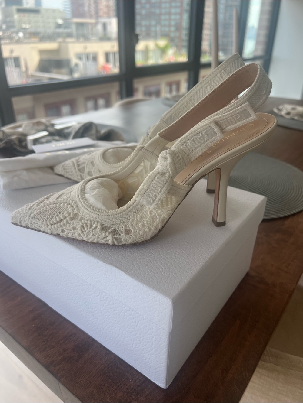 Dior Lace Slingback Heels Size 38